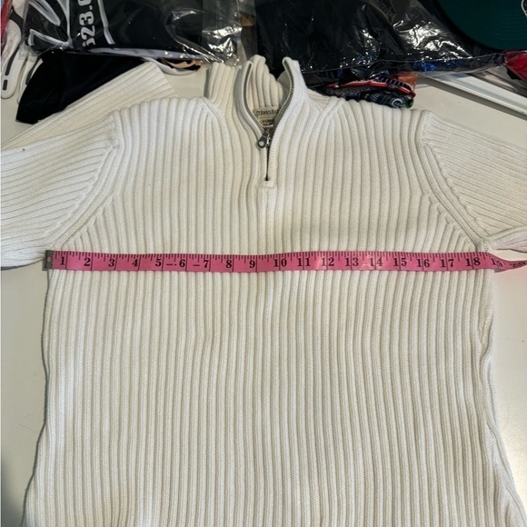 Ribbed Knit Quarter Zip Pullover Sweater Mock Neck Long Sleeve Top - Picture 9 of 10